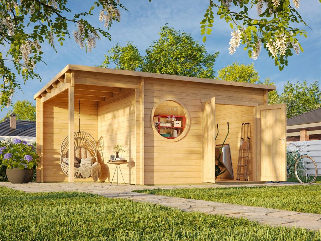 Fjordholz Pultdach Gartenhaus Modell Ezra 4O