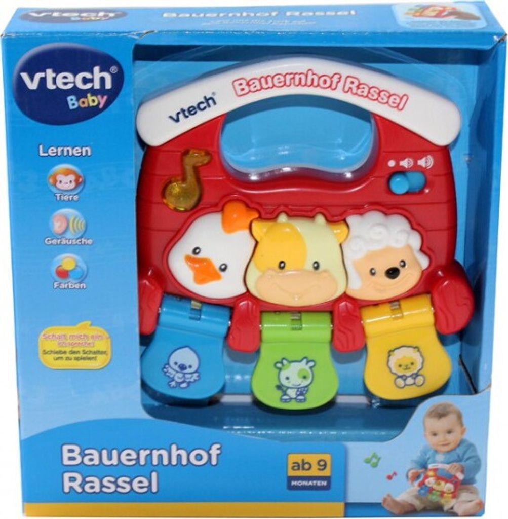 Vtech Baby Bauernhof Rassel Lernen Tiere Farben Geräuse - ab 9 Monaten - Nr.: 80-150304