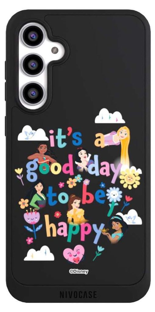 NIVOCASE Handyhülle für Samsung Galaxy S23 FE Hülle NIVOpure Case Schwarz Disney Princess Offizielles Lizenzprodukt Prinzessin