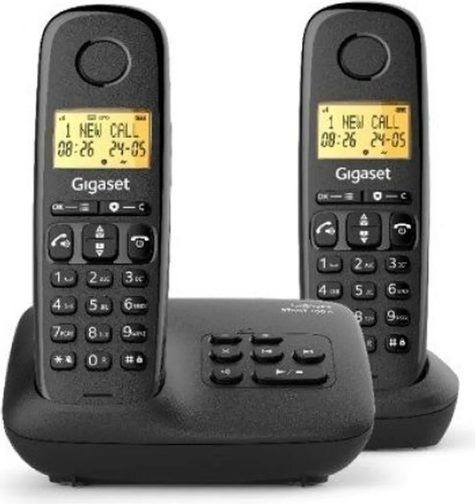 Gigaset BASIC 100 DUO Noir : Téléphone Sans Fil à Écran Rétroéclairé