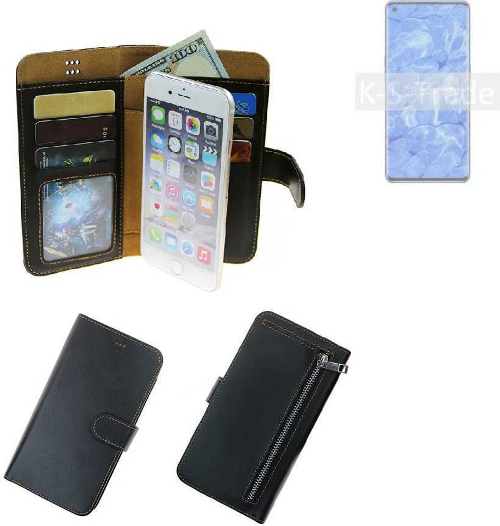 K-S-Trade Schutz Hülle kompatibel mit Oppo Reno6 Pro+ 5G Klapphülle Case Phone cover Slim Handytasche Handy Hülle schwarz aus Kunstleder (1 Stk)