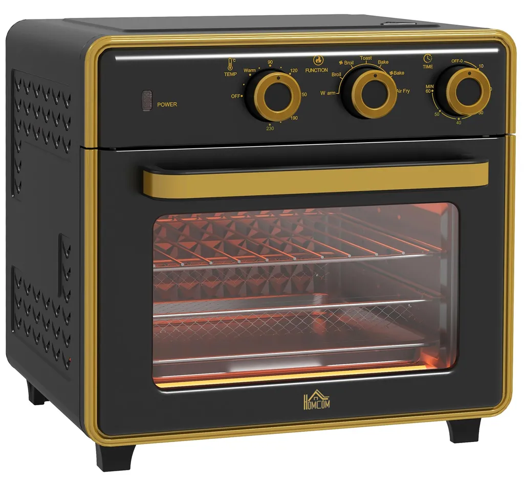 Mini-four HOMCOM 20 L : Four à pizza 1500W avec plaque de cuisson noir