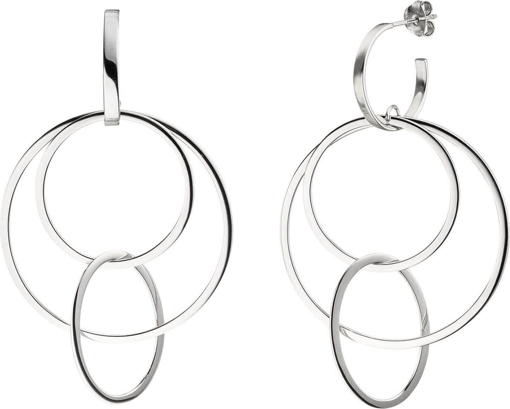 Halbcreolen Creolen 3 überkreüzte dünne Ringe aus 925 Silber Ohrringe Ohrschmuck