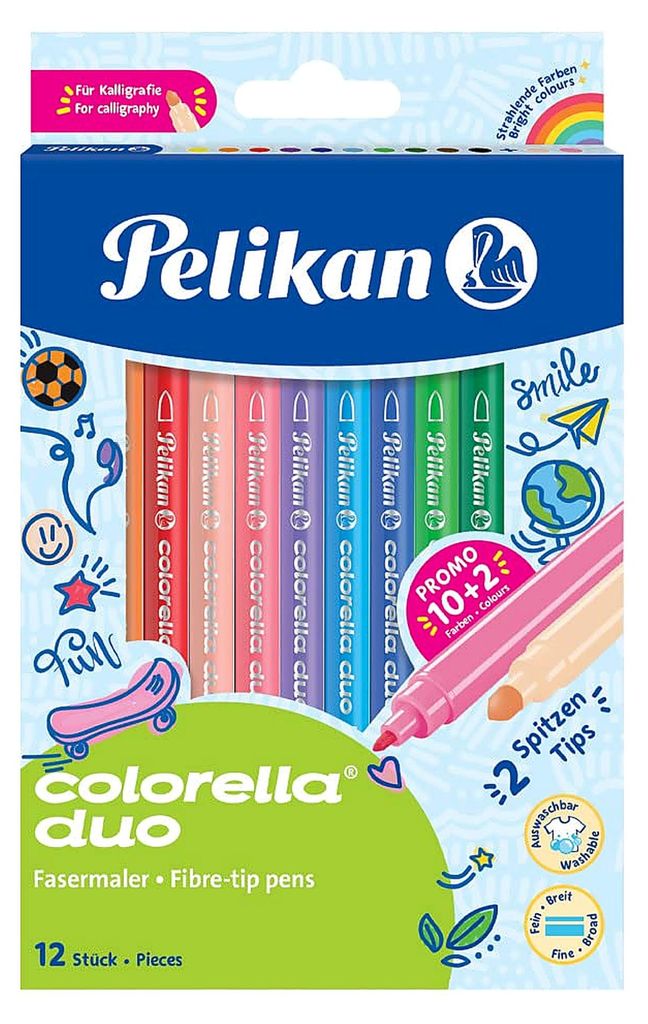 12x Pelikan Faserschreiber 12er Colorella Duo Stift Produktbild 