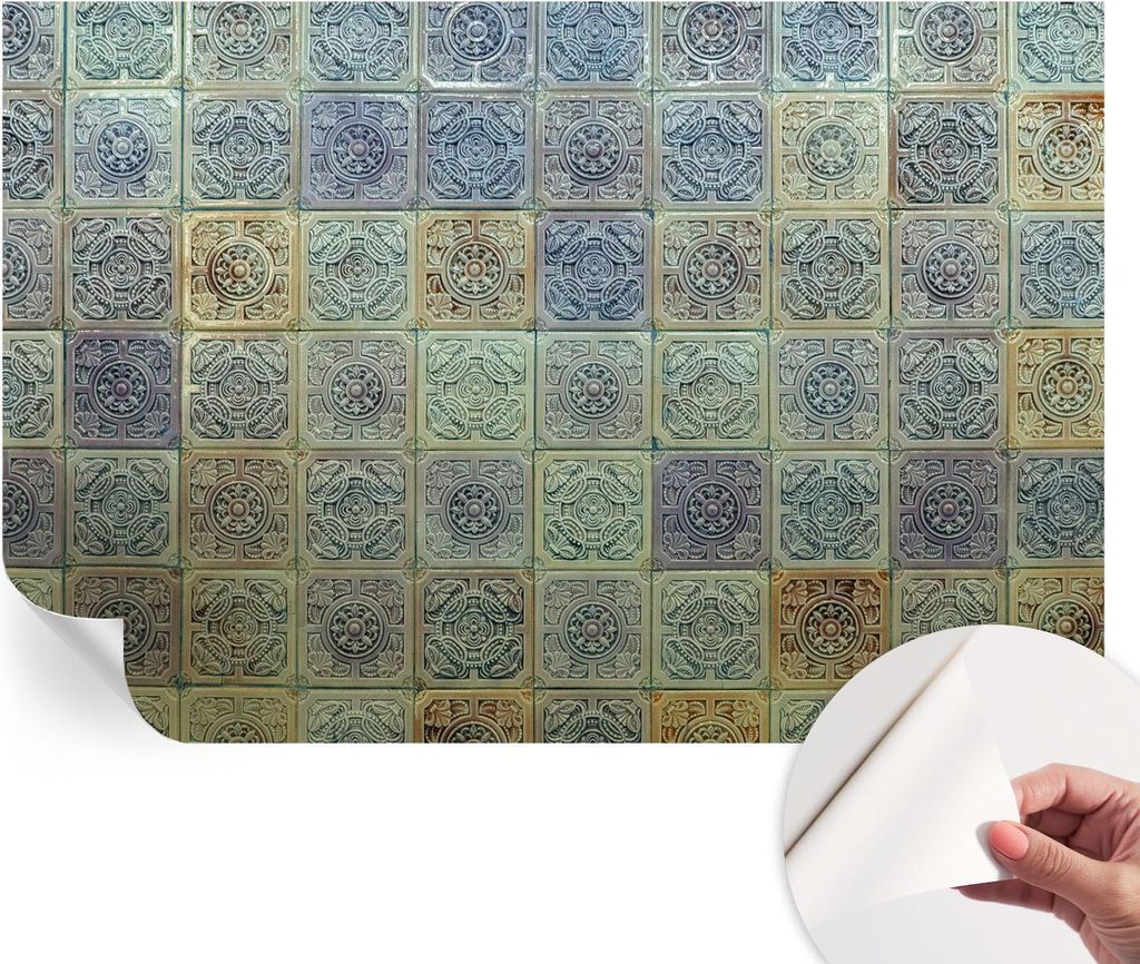Selbstklebende Wandtapete - Dekorative Tapete für Wohnzimmer - Klebefolie für Wandbilder - Tapetenfolie für Wanddekoration - 104x70 cm - Geometr...