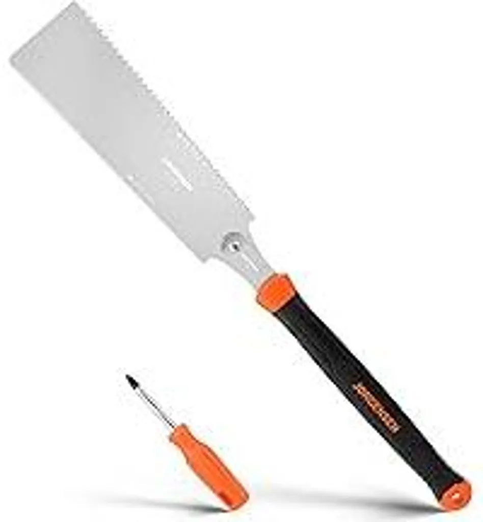 Seghetto giapponese JORGENSEN da 250 mm con lama SK5 da 0,5 mm, seghetto manuale giapponese a doppio taglio 18TPI/7-12TPI, seghetto professionale per la lavorazione del legno, fai da te, falegnameria