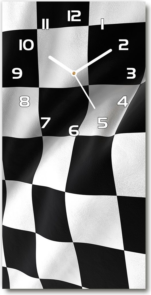 Wanduhr aus Glas – 30x60 cm - Glasbild - Glasuhr - Gehärtetes Glas -Flagge beenden