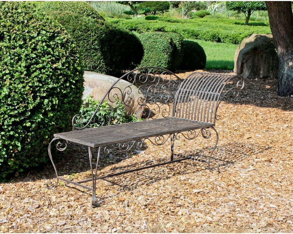 Ławka ogrodowa Lamington 950393, czarna, metal, 163 x 47,5 Zdjęcie produktu 3
