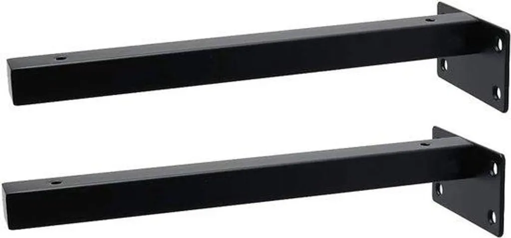 Supports muraux noirs pour étagères de cuisine et bureau 8 pouces x2