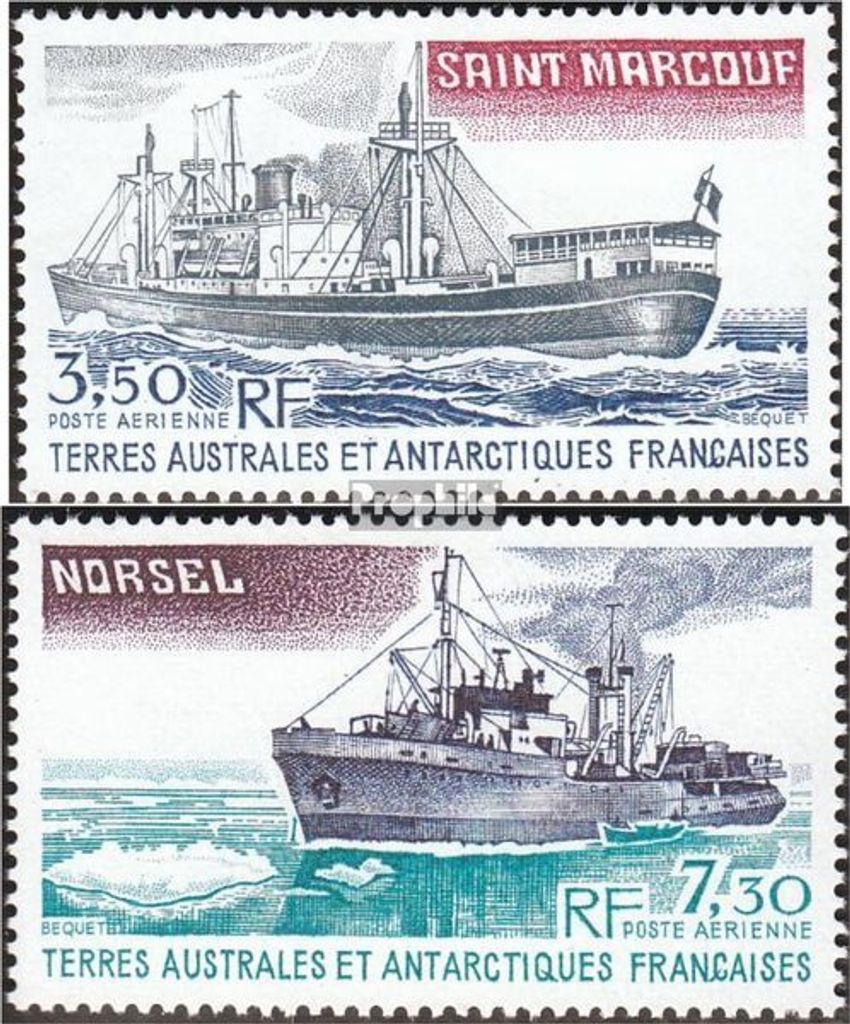 Briefmarken Französ. Gebiete Antarktis 1980 Mi 155-156 (kompl.Ausg.) postfrisch Frachter
