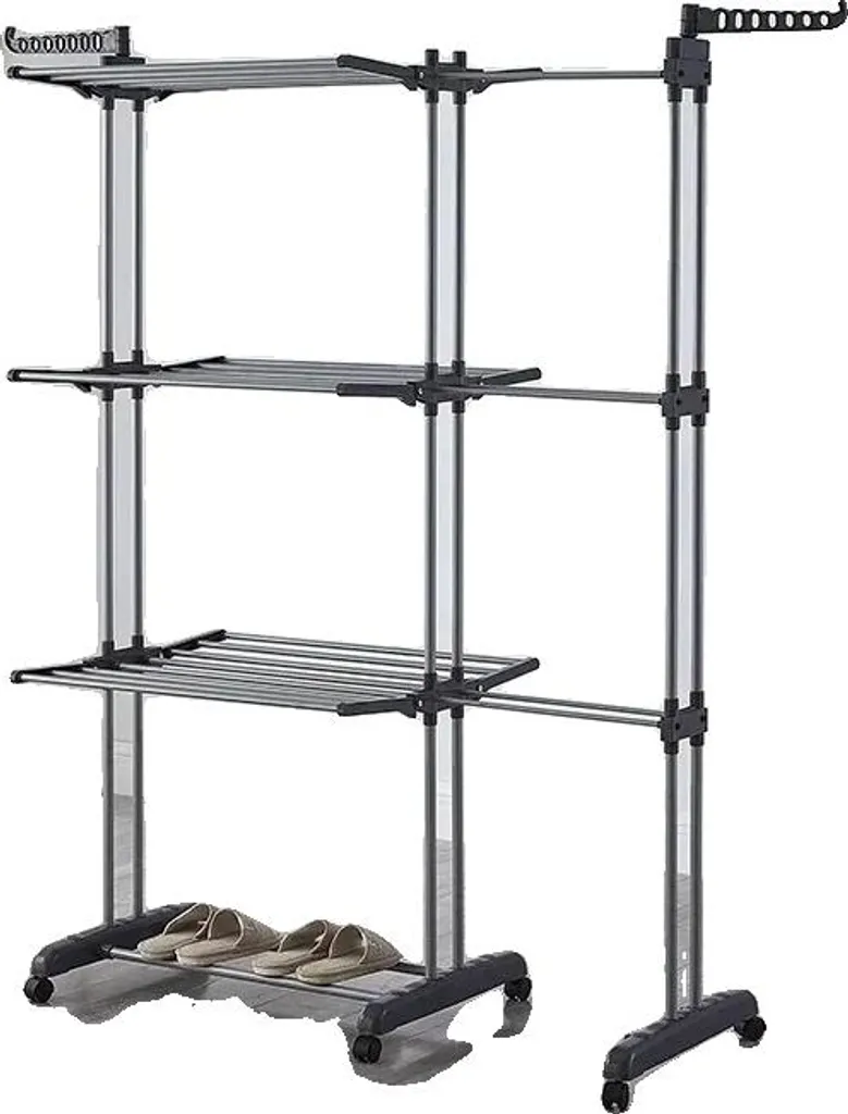Stendibiancheria, per uso interno ed esterno, design regolabile, GRIGIO SCURO