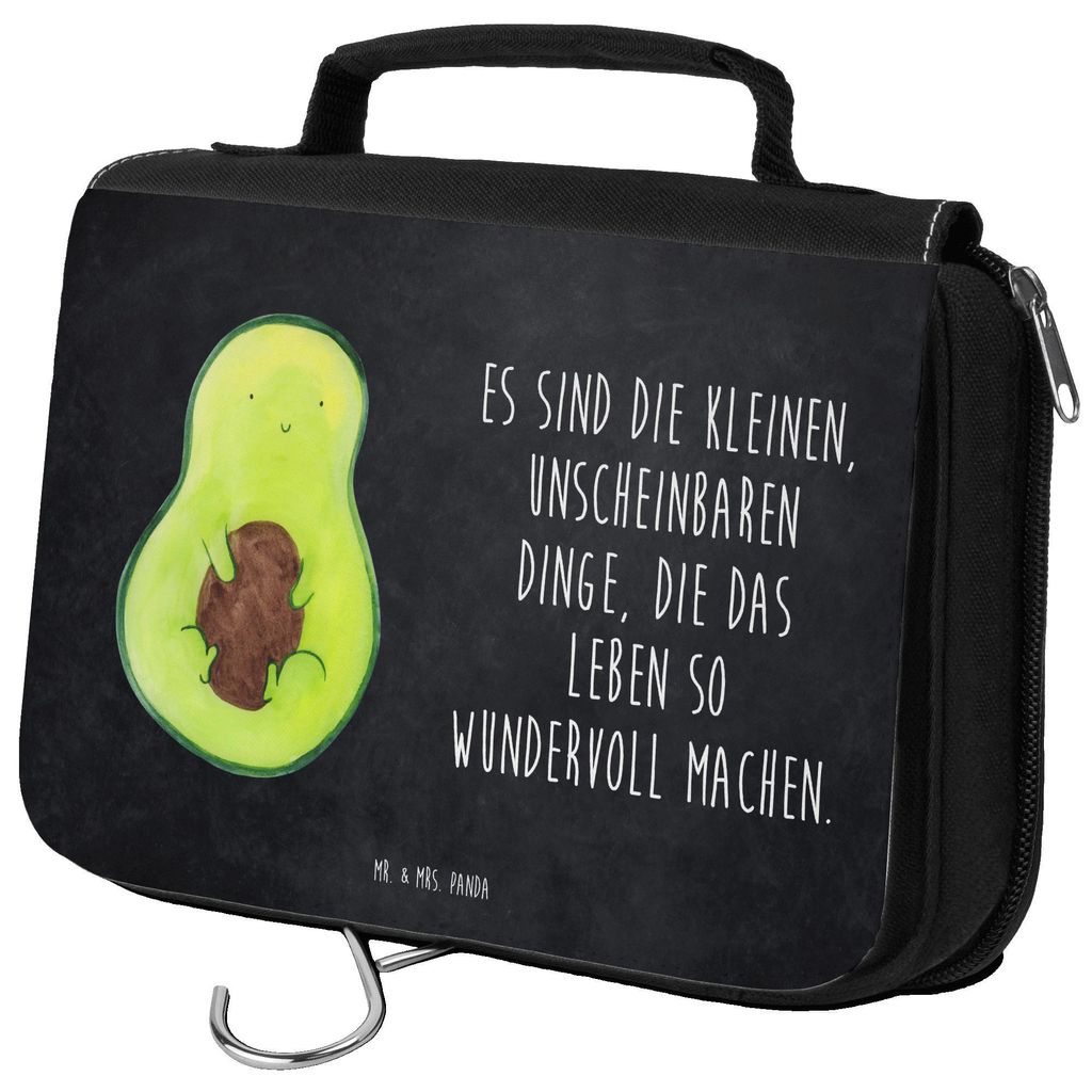 Mr. & Mrs. Panda Necessaire Avocado Kern - Kreidetafel - Geschenk, Wunder, kulturtäschchen, Baby, kosmetiktäschchen, hygienebeutel, Kulturtasche,...