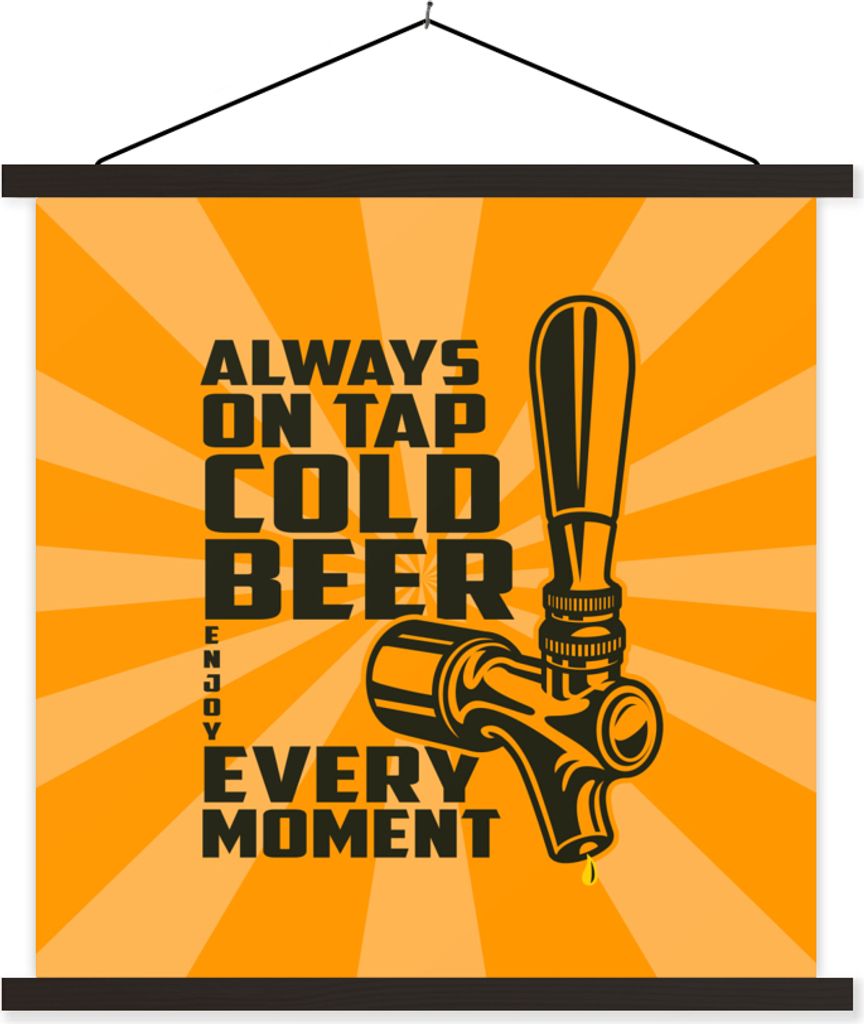 MuchoWow Textilposter Mancave - Bier - Bierpumpe - Vintage 40x40 cm mit schwarzem Rahmen - Fotos