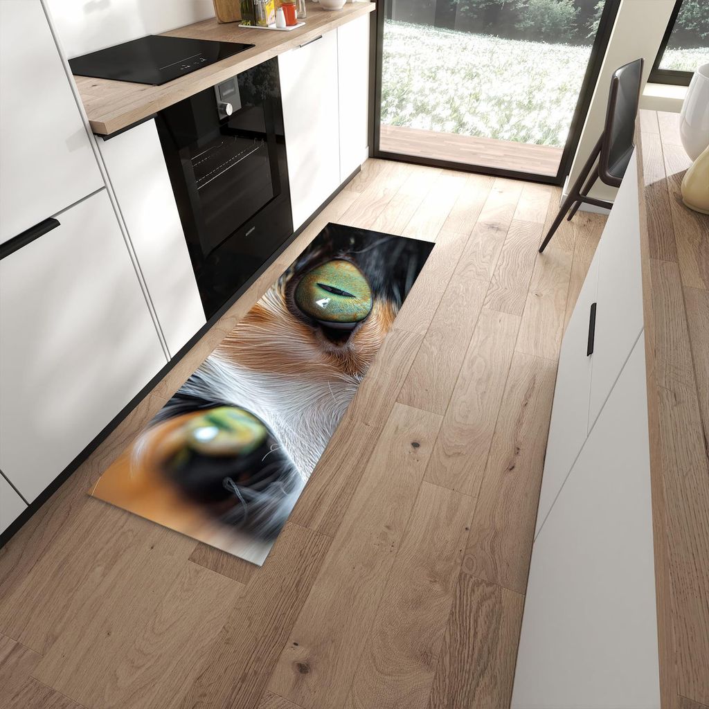 Küchenteppich 60x180cm rutschfest & abwischbar PVC Läufer - Katzenaugen