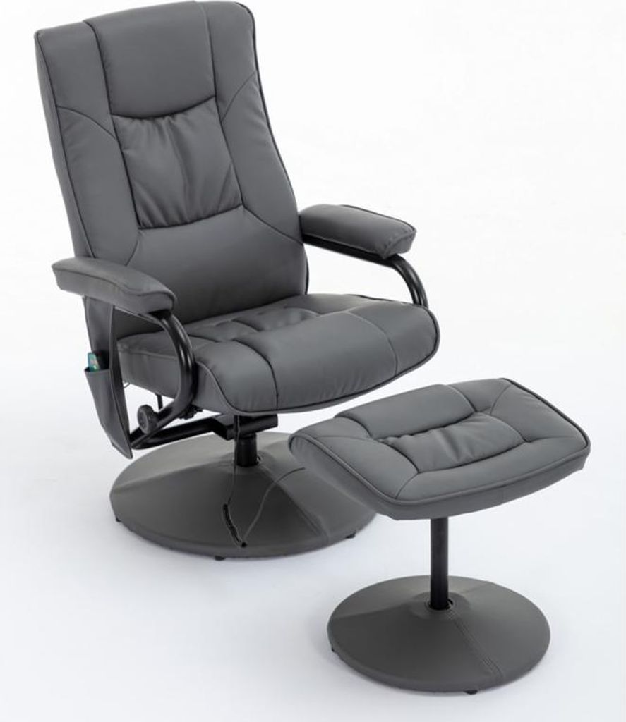 Happy Home Massagesessel Relaxsessel Heizfunktion Vibrationsmassage verstellbarer Fernsehsessel mit Fußhocker