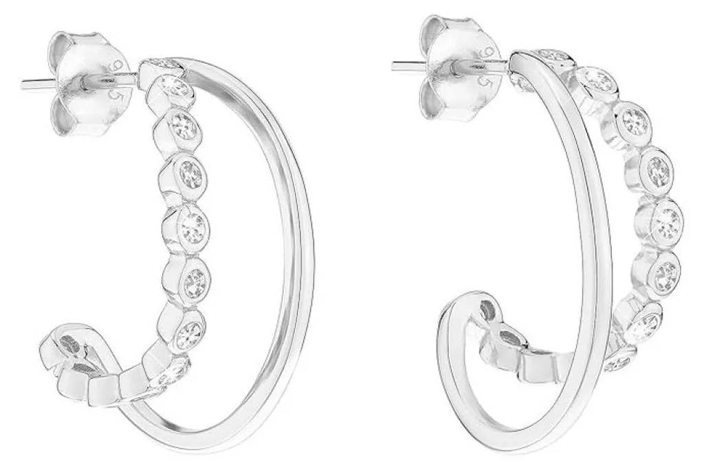 Puces d'oreilles en argent et zirconium brillant - Bijou femme chic