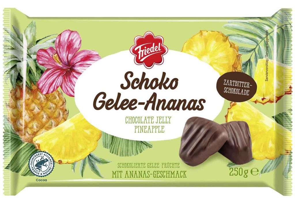 Friedel Schoko Gelee-Ananas 250g Produktbild 