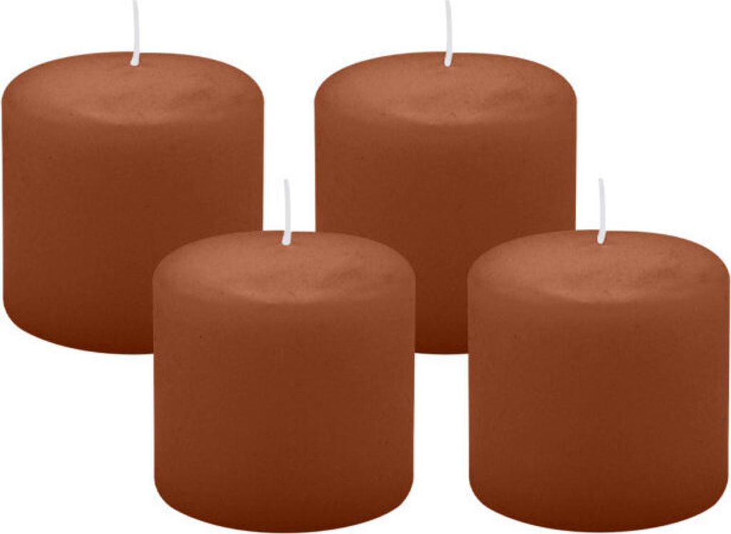 4er Set Adventskranzkerzen Haselnuss Ø 60 x 60 mm Produktbild 
