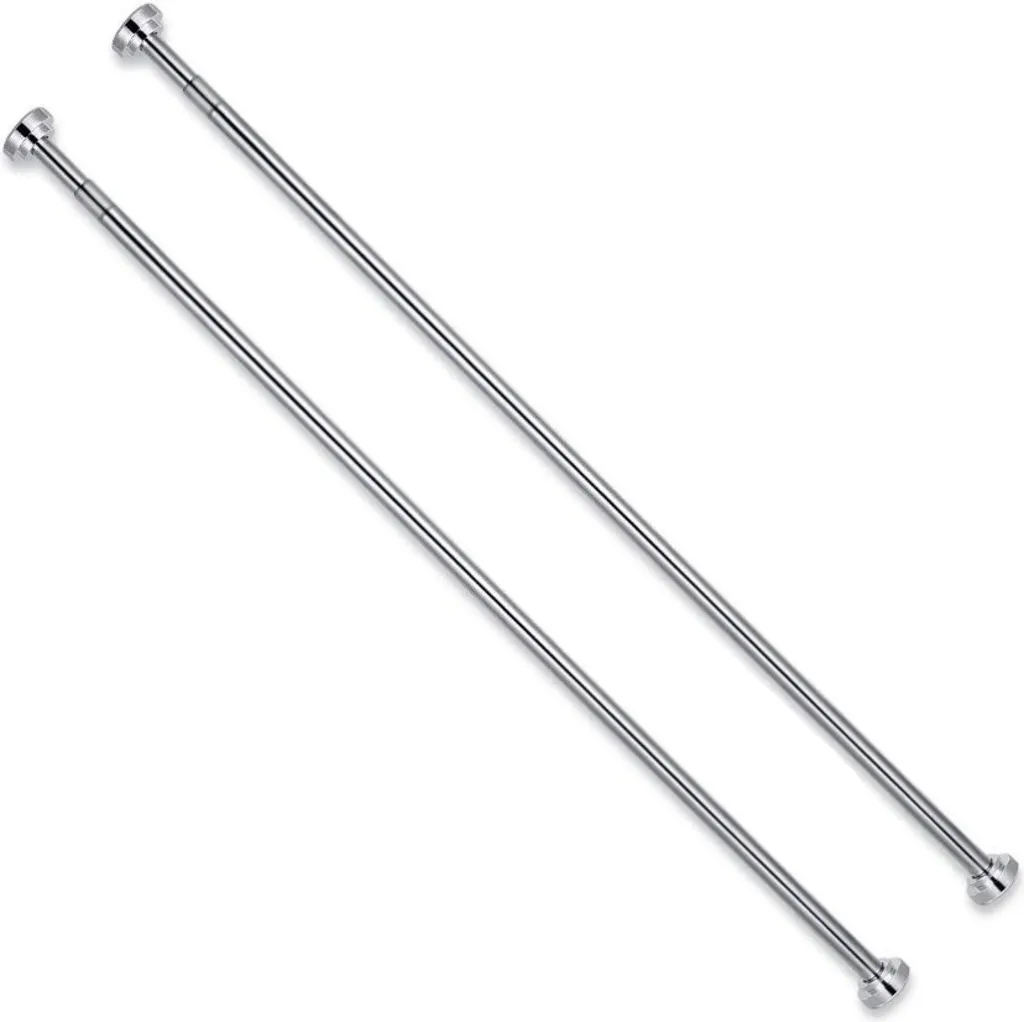 Binario Telescopico Doccia 105-170 cm Acciaio Inox Argento 2 Pezzi