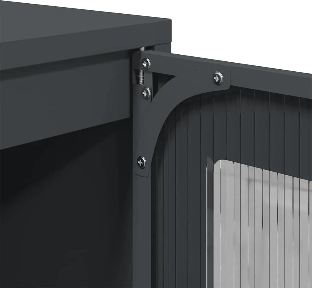 Mobile Porta TV Design Industriale Antracite 100cm Acciaio - 10