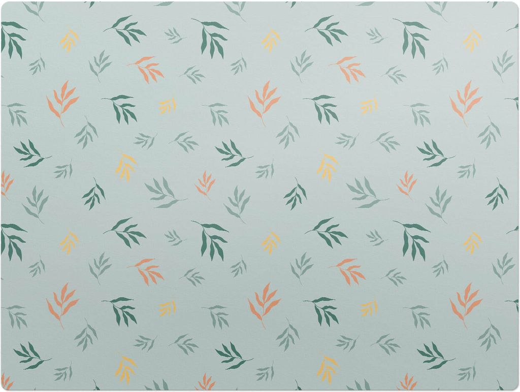 Blätter auf pastellfarbenem Hintergrund – Bodenschutzmatte – Stuhlunterlage 120x90 cm – Rutschfest – Hartbodenmatte