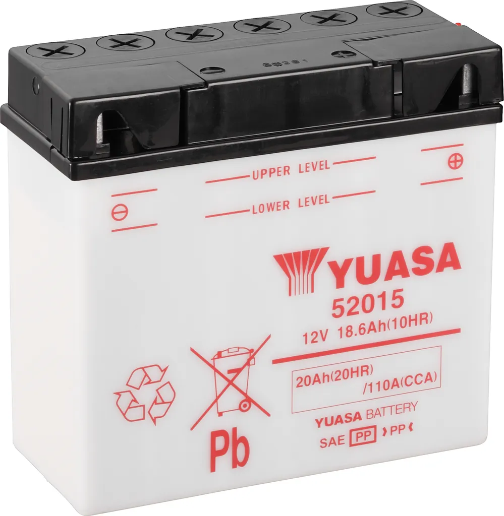 Batterie de démarrage 12V 20Ah Yuasa 52015 pour Moto et Quad 110A