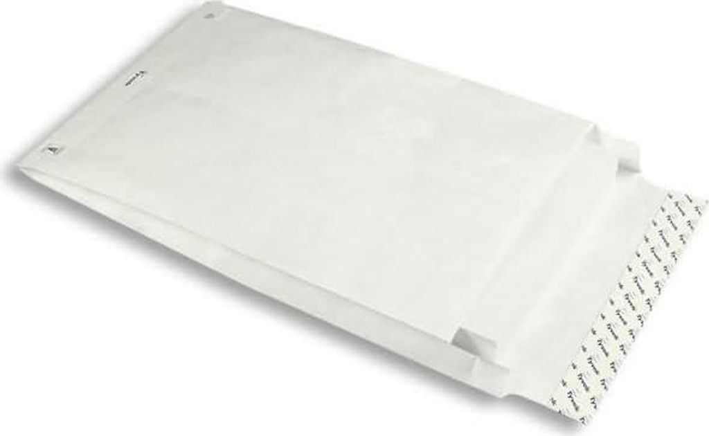 Faltentaschen Tyvek 250x353x40mm B4 70g/qm HK VE=100 Stück weiß