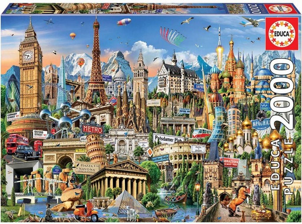 Educa Puzzle 9217697 - Europe Landmarks - 2000 Teile Puzzle Produktbild 