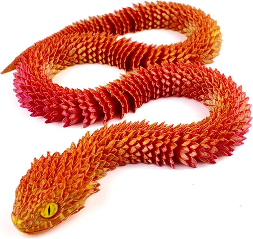 3D-gedruckte Schlangenfigur mit beweglichen Gelenken, beweglich, Tiermodell, Spielzeug, Dekoration für Zuhause, Büro, Bücherregal oder Schreibti...