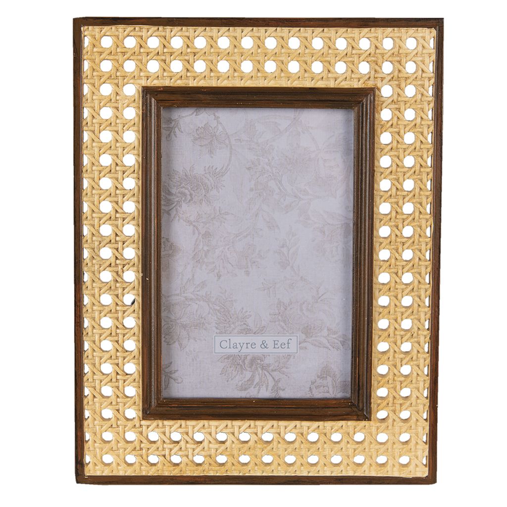 Clayre & Eef Bilderrahmen 10x15 cm Braun Beige Polyresin Produktbild 