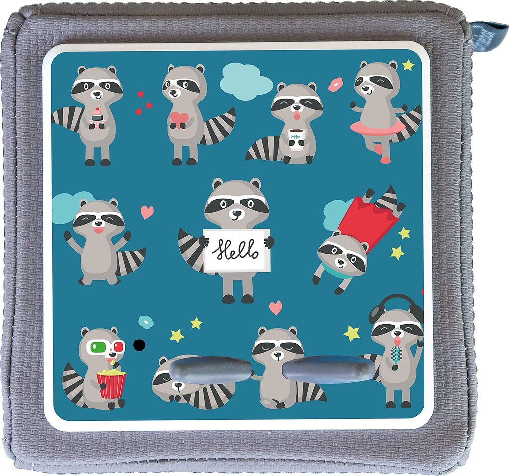 MeinBaby123 Toniebox Schutzfolie | Kleine süße Waschbären blau