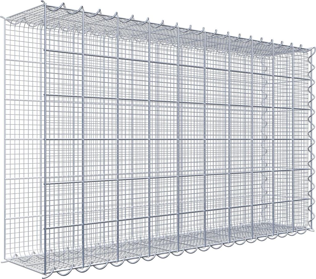Splittanbaugabione Typ 2 100 cm x 60 cm x 20 cm (L x H x T), Maschenweite 10 cm x 10 cm, Spirale