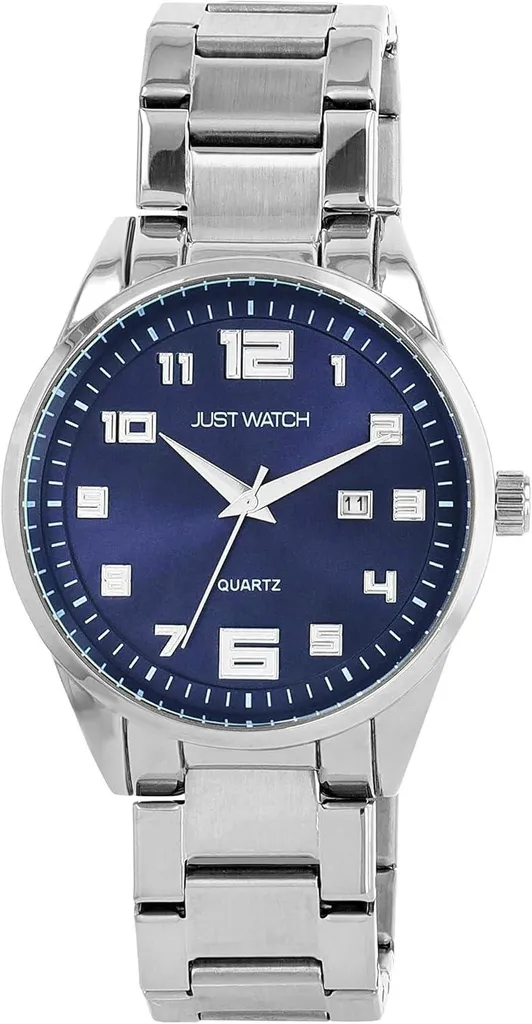 Orologio da uomo Julius con bracciale in acciaio inossidabile, cassa da 44 mm, pratico datario con movimento preciso Bracciale robusto, resistenza all'acqua