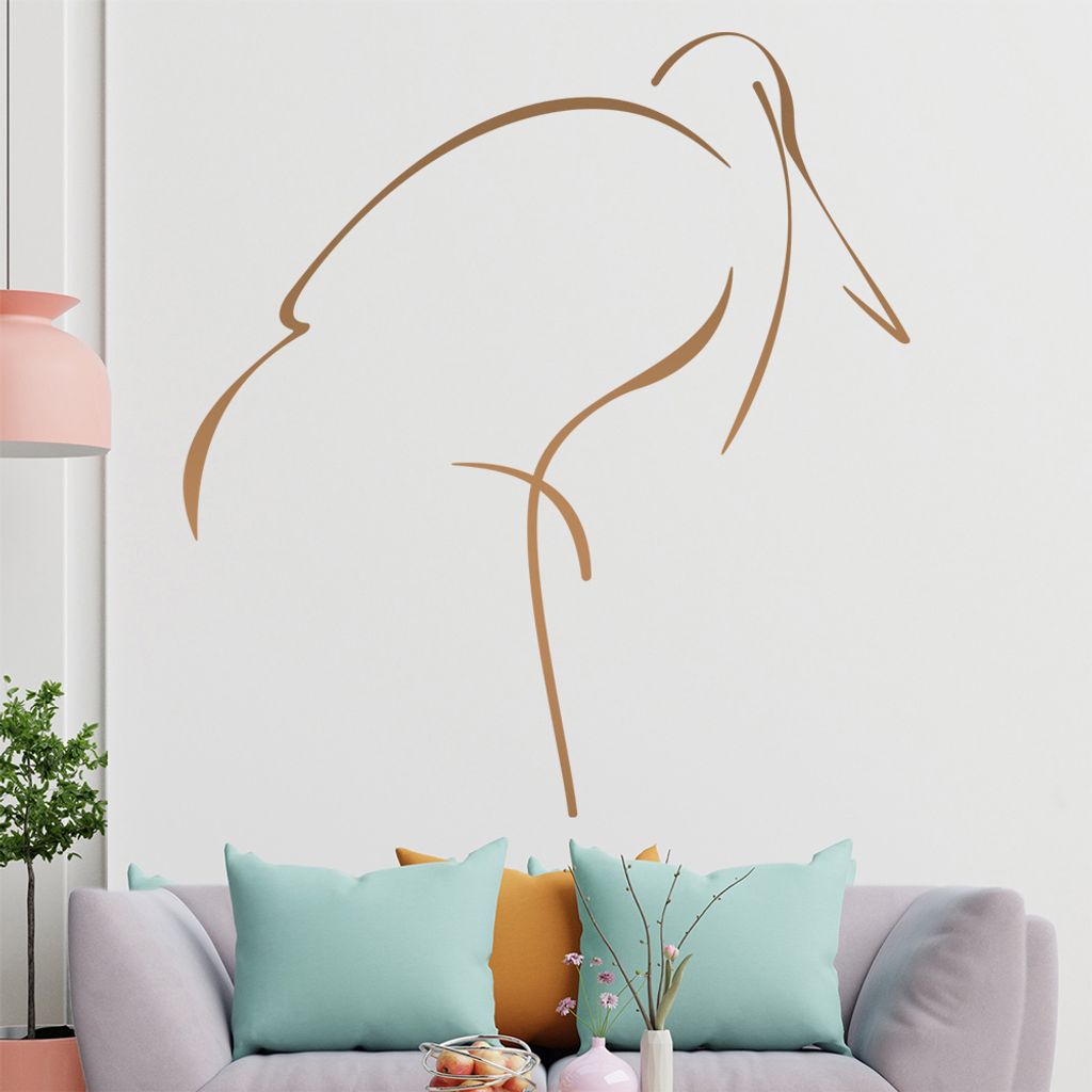 Vogel Linien Wandtattoo in 6 Größen - Wandaufkleber Wall Sticker - Dekoration, Küche, Wohnzimmer, Schlafzimmer, Badezimmer