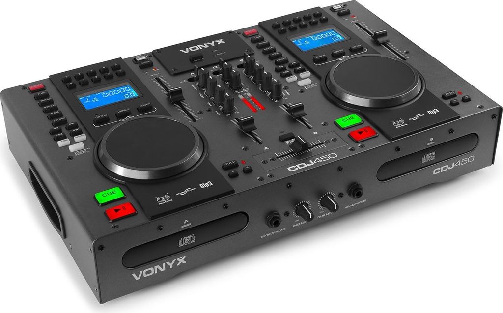 Vonyx CDJ450 DJ Workstation - 2 MP3-fähige CD-Player , Bluetooth-Funktion , 2 x USB-Port , 2-Kanal-Mixer , Mediaplayer , integrierte Ordnersuche ,...