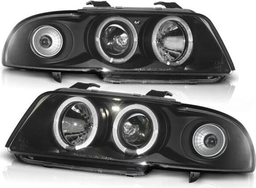 LED Angel Eyes Scheinwerfer passend für Audi A4 B5 94-98 schwarz