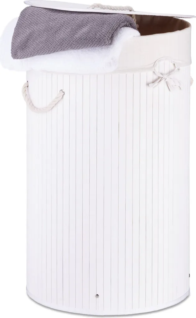 Cesto Biancheria Bambù Relaxdays 65 Litri - Stile Rustico e Funzionale