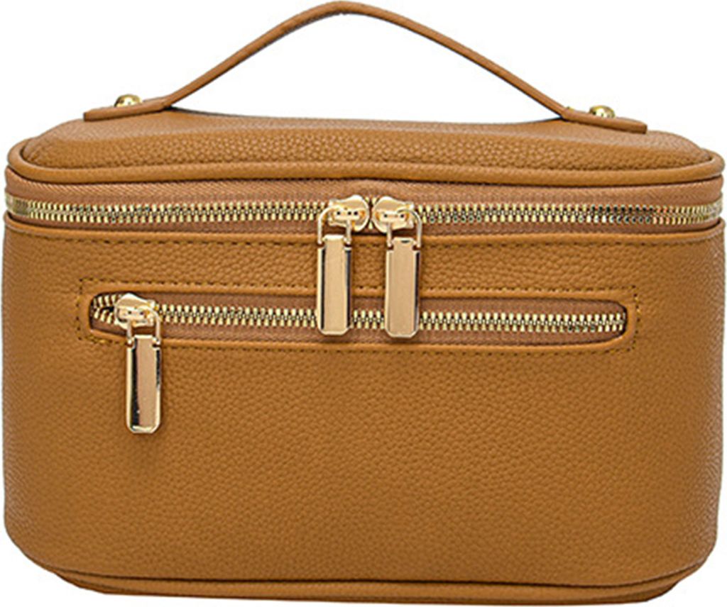 Kosmetiktasche, Make-up-Koffer mit Griff, großes Fassungsvermögen, Reißverschluss, leichter tragbarer Kosmetikkoffer, Reise-Kulturtasche