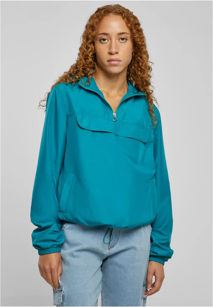 Urban Classics Ladies Basic Pull Over Jacket watergreen XS - Coupe-vent