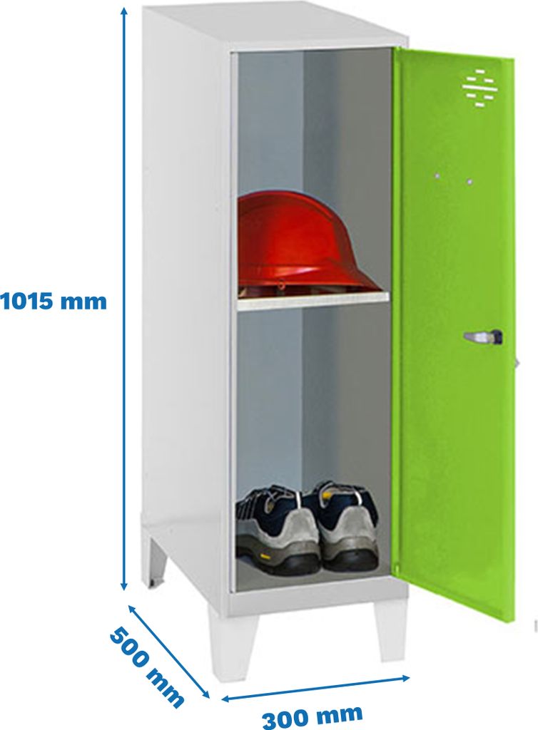 Simonrack Spind SIMONLOCKER DISM SINGLE grau, grün 8425437120749, 1 Schließfach 30,0 x 50,0 x 101,5 cm