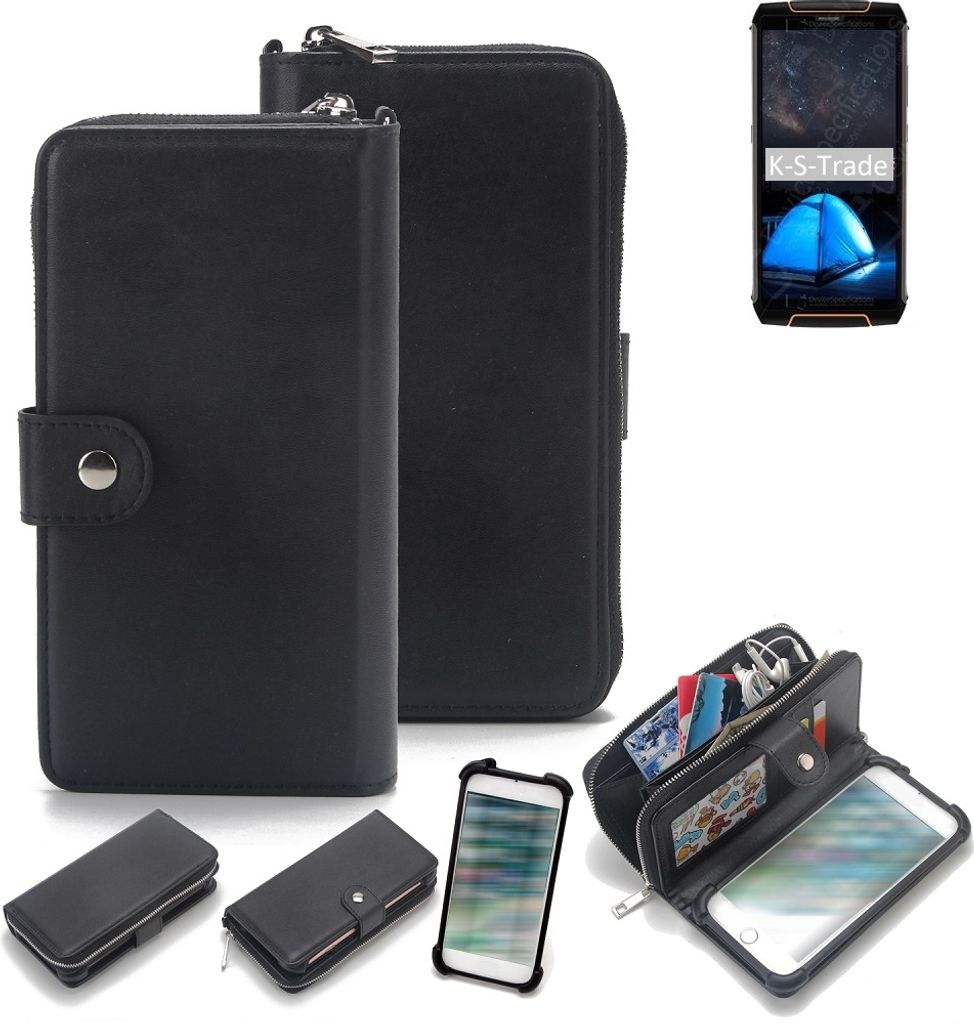 K-S-Trade 2in1 Handyhülle Schutzhülle kompatibel mit Cubot King Kong 3 & Portemonnee Cover Handy Hülle Case Etui Geldbörse Wallet Bookstyle