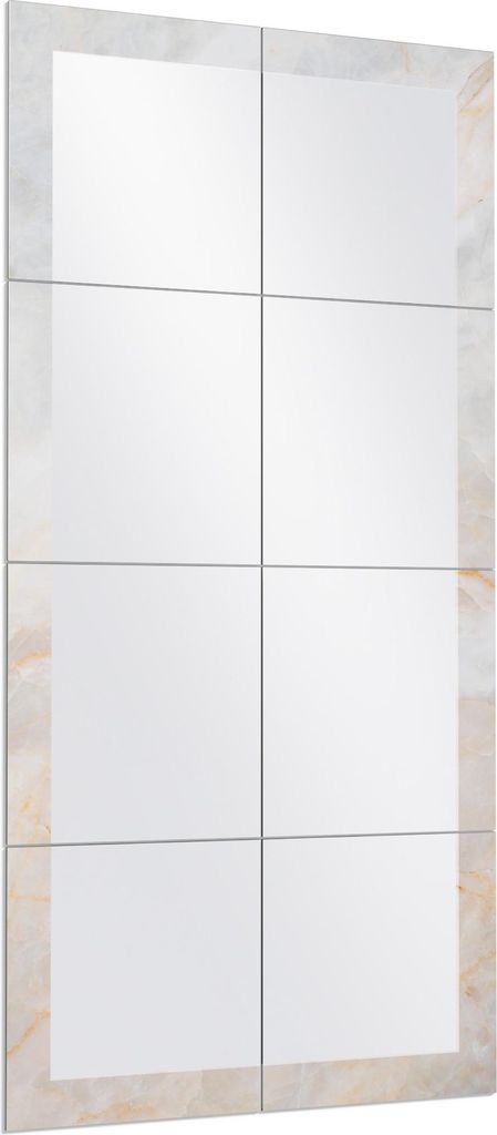 DEQORI Wandspiegel Puzzle 60x120 cm 'Marmorsteinstruktur' Spiegel Ganzkörperspiegel