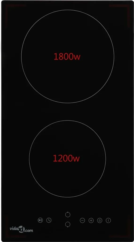 Plaque vitrocéramique 3000 W Touch Control à chauffe rapide 2 zones