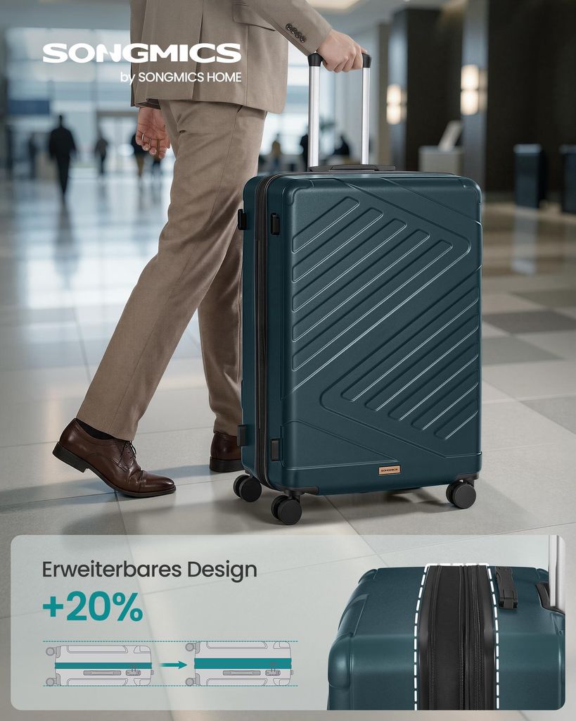 SONGMICS Koffer, Hartschalenkoffer mit TSA-Schloss und Produktbild 