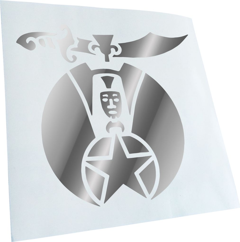 Kiwistar - Autoaufkleber - Freimaurerei Zirkel M2 - Chrom - 60x55cm - Aufkleber für Auto, Laptop, Fahrrad, LKW, Motorrad mehrfarbig JDM Decal Racing