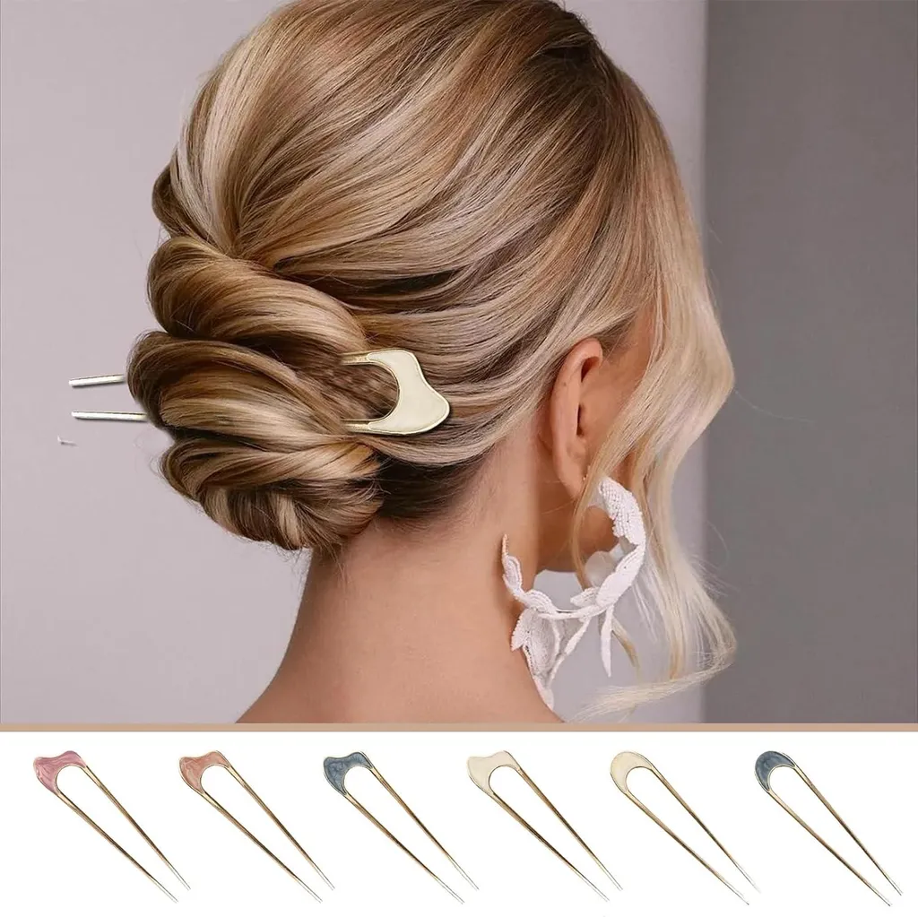 Grands pics à chignon français de couleur pour coiffure de femme
