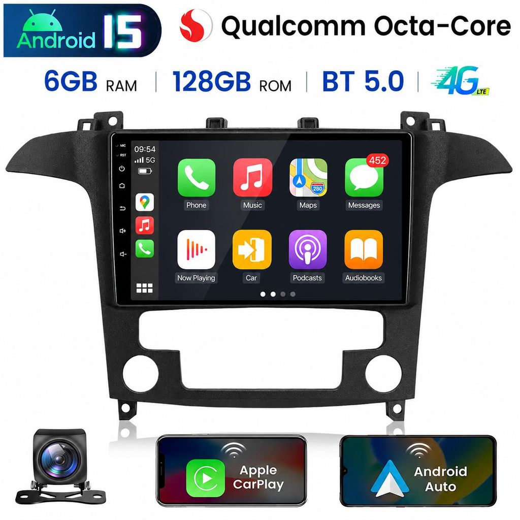 Autorádio CarPlay Android Auto pre Ford S-Max (2007-2015) - Obrázok produktu  Obrázok generovaný UI