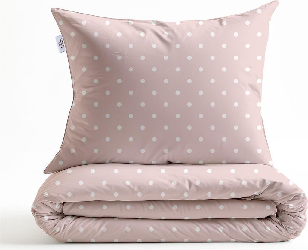 Zo! Home Baumwolle Bettwäsche 135x200 Punta di Cotone Crystal Pink Punkte rosa