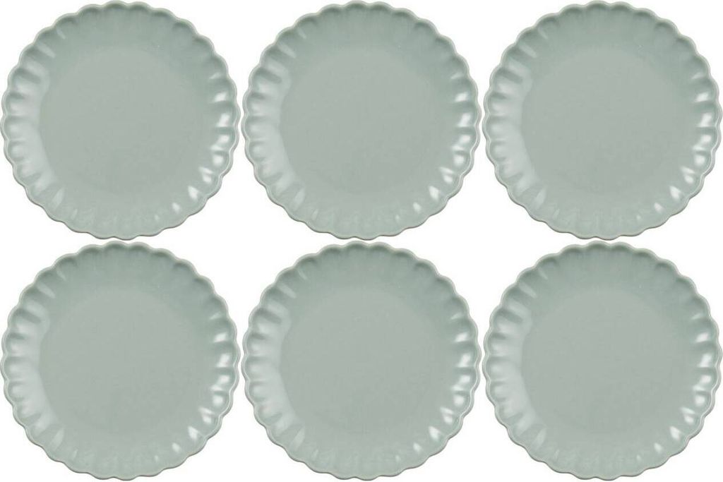 6er SET Kuchenteller, Dessertteller MYNTE GREEN TEA grün D. 19,5cm Ib Laursen