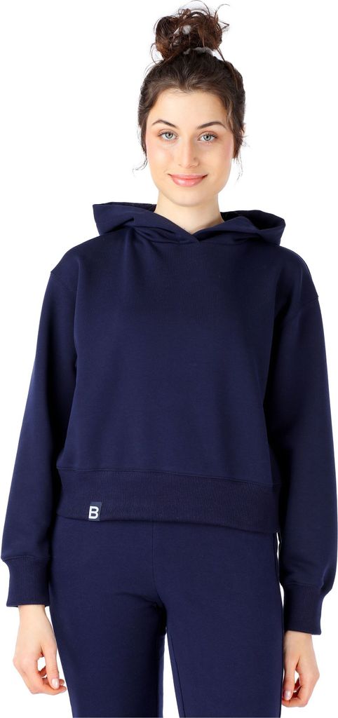 Bellivalini Kapuzenpullover kurz Damen Sportanzug Oberteil Jogging Pullover BLV208 (Dunkelblau, S)